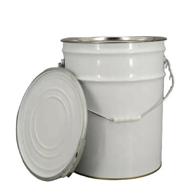 5 gallon bồn sơn kim loại trắng với nắp vòng khóa đòn bẩy