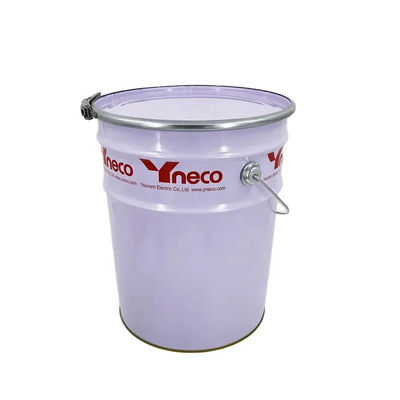 Thép 5 Gallon White Paint Bucket với Lever Lock Cover
