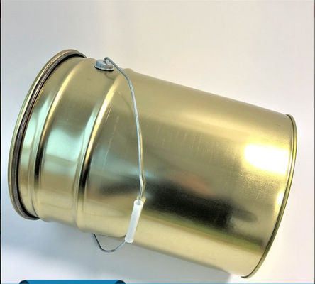 Vỏ sơn kim loại vàng 5 gallon với nắp vòng khóa đòn bẩy cho sơn nước