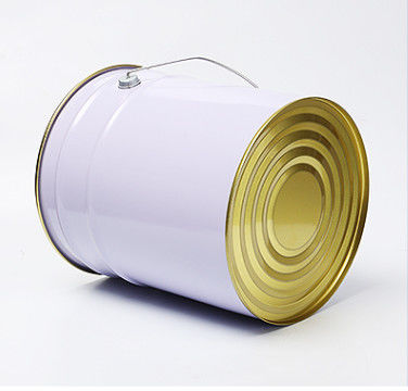 5 gallon màu trắng ván kim loại sơn xô với lớp phủ vàng
