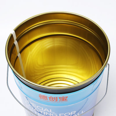 Kim loại thép kim loại nhựa 20L tròn với nắp cạnh hoa
