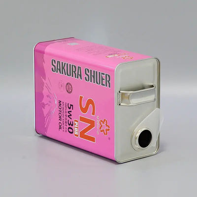Square 4L F Style Motor Tin Oil Oblong Can với Spout cho dầu động cơ