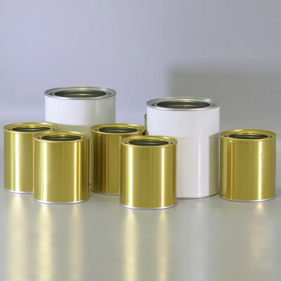 1L 4L Mini trống kim loại hình tròn Sơn Tin hộp với nắp đơn giản