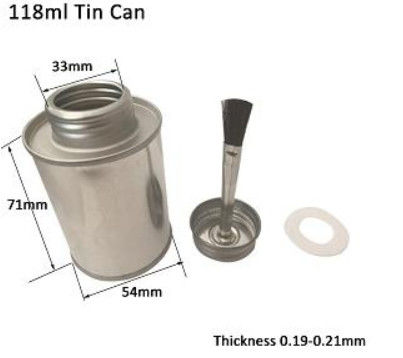 118ML Thùng thiếc kim loại với nắp đầu vít cho chất kết dính hóa học