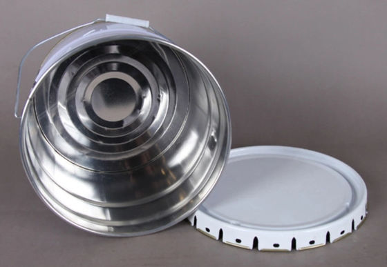 3 gallon ngắn trắng mở đầu thép thùng với nắp và tay cầm