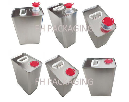 2L rỗng chất lượng thực phẩm hình chữ nhật dầu ô liu nguyên thủy Tin với tay cầm kim loại